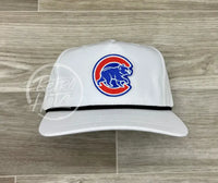 Retro Chicago Cubs Patch On Rope Hat White W/Black Ready To Go