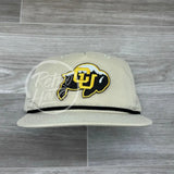 Retro Colorado Buffaloes Cu Patch On Beige Hat W/Black Rope Ready To Go