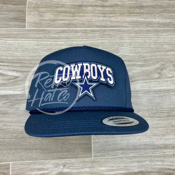 Retro Dallas Cowboys Arch Patch On Blue Classic Rope Hat Ready To Go