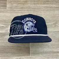 Retro Dallas Cowboys Helmet Patch On Navy Poly Rope Hat Ready To Go