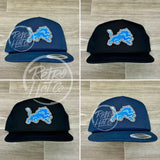 Retro Detroit Lions Patch On Blue Classic Rope Hat Ready To Go