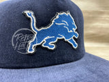 Retro Detroit Lions Patch On Navy Corduroy Hat Ready To Go