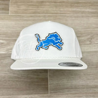 Retro Detroit Lions Patch On White Classic Rope Hat Ready To Go