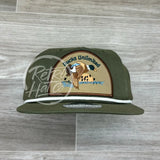 Retro Ducks Unlimited On Olive Hat W/White Rope Ready To Go