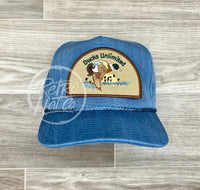 Retro Ducks Unlimited On Stonewashed Sky Rope Hat Ready To Go