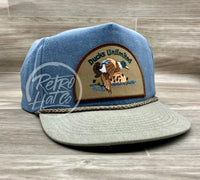 Retro Ducks Unlimited On Stonewashed Sky/Sand Rope Hat Ready To Go