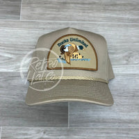 Retro Ducks Unlimited On Tall Tan Rope Hat Ready To Go