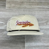 Retro Florida State Seminoles Patch On Rope Hat Beige W/Black Ready To Go