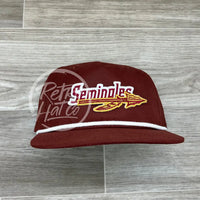 Retro Florida State Seminoles Patch On Rope Hat Maroon W/White Ready To Go