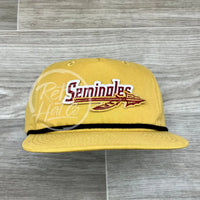 Retro Florida State Seminoles Patch On Rope Hat Mustard W/Black Ready To Go