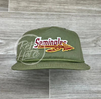 Retro Florida State Seminoles Patch On Solid Rope Hat Olive Green Ready To Go