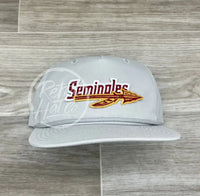 Retro Florida State Seminoles Patch On Solid Rope Hat Smoke Gray Ready To Go