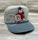 Retro Georgia Bulldogs Patch On Sand / Charcoal Stonewashed Rope Hat Ready To Go