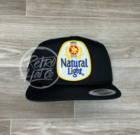 Retro Gold Natural / Natty Light Beer Patch On Classic Rope Hat Black Ready To Go