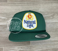 Retro Gold Natural / Natty Light Beer Patch On Classic Rope Hat Green Ready To Go
