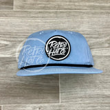 Retro Hat Co. Brand (Glow In The Dark) Patch On Rope Baby Blue W/Black Ready To Go