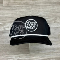 Retro Hat Co. Brand (Glow In The Dark) Patch On Rope Black W/White Ready To Go