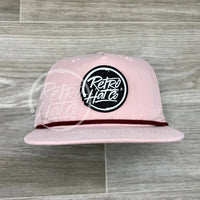 Retro Hat Co. Brand (Glow In The Dark) Patch On Rope Blush W/Maroon Ready To Go