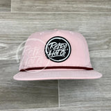 Retro Hat Co. Brand (Glow In The Dark) Patch On Rope Blush W/Maroon Ready To Go
