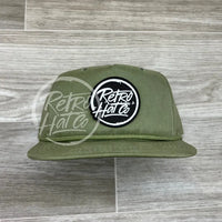 Retro Hat Co. Brand (Glow In The Dark) Patch On Rope Solid Olive Ready To Go