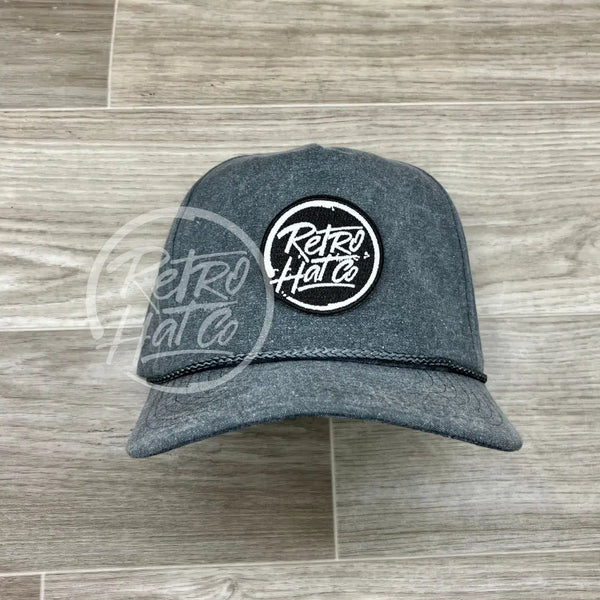 Retro Hat Co. Brand (Glow In The Dark) Patch On Stonewashed Charcoal Rope Ready To Go