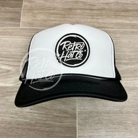 Retro Hat Co. Brand Patch On 2-Tone Meshback Trucker Black/White (Black - Glow In The Dark Patch)