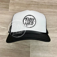 Retro Hat Co. Brand Patch On 2-Tone Meshback Trucker Black/White (White Patch) Ready To Go