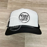 Retro Hat Co. Brand Patch On 2-Tone Meshback Trucker Black/White (White Patch) Ready To Go