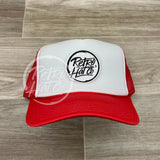 Retro Hat Co. Brand Patch On 2-Tone Meshback Trucker Red/White (White Patch) Ready To Go