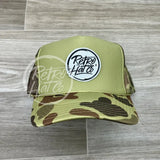 Retro Hat Co. Brand Patch On Camo Solid Front (White Patch) Ready To Go