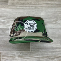 Retro Hat Co. Brand Patch On Camo Woodland (White Patch) Ready To Go