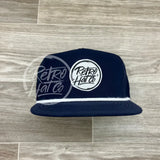 Retro Hat Co. Brand (White) On Poly Rope Navy Blue Ready To Go