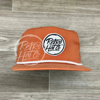 Retro Hat Co. Brand (White) On Poly Rope Orange Ready To Go