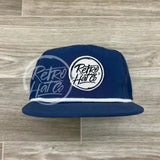 Retro Hat Co. Brand (White) On Poly Rope Royal Blue Ready To Go