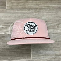 Retro Hat Co. Brand (White) Patch On Rope Blush W/Maroon Ready To Go