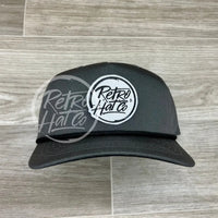 Retro Hat Co. Brand (White) Patch On Rope Gray W/Black Ready To Go