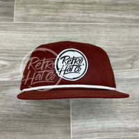 Retro Hat Co. Brand (White) Patch On Rope Maroon W/White Ready To Go