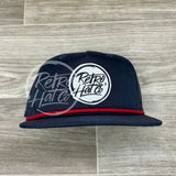 Retro Hat Co. Brand (White) Patch On Rope Navy W/Red Ready To Go