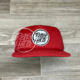 Retro Hat Co. Brand (White) Patch On Rope Solid Red Ready To Go