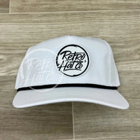 Retro Hat Co. Brand (White) Patch On Rope White W/Black Ready To Go