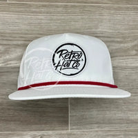 Retro Hat Co. Brand (White) Patch On Rope White W/Red Ready To Go