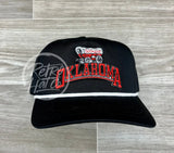 Oklahoma Sooners Arch On Retro Rope Hat Black W/White Ready To Go