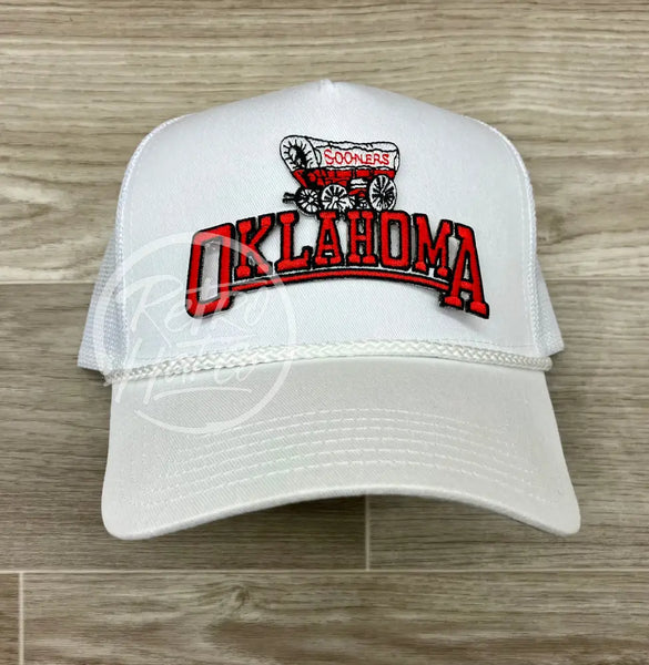 Oklahoma / Ou Sooners Arch On White Meshback Trucker Ready To Go