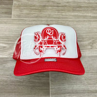 Retro Oklahoma Sooners Horses / Schooner On Red/White Meshback Trucker Hat Ready To Go