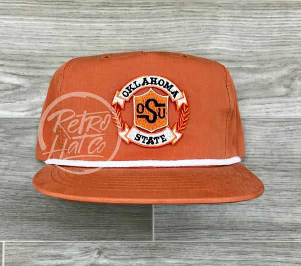 Retro Oklahoma State / Osu Cowboys On Orange Poly Rope Hat Ready To Go