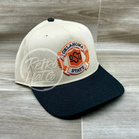 Retro Oklahoma State / Osu Crest On Natural/Black Hat Ready To Go