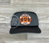 Retro Oklahoma State / Osu Cowboys Crest On Rope Hat Gray W/Black Ready To Go