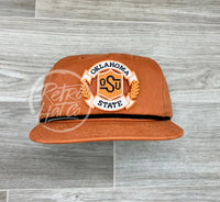 Retro Oklahoma State / Osu Cowboys Crest On Rope Hat Orange W/Black Ready To Go