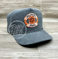 Retro Oklahoma State / Osu Cowboys On Stonewashed Charcoal Rope Hat Ready To Go