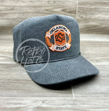 Retro Oklahoma State / Osu Cowboys On Stonewashed Charcoal Rope Hat Ready To Go